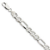 Sterling Silver 7.75mm Figaro Anchor Chain